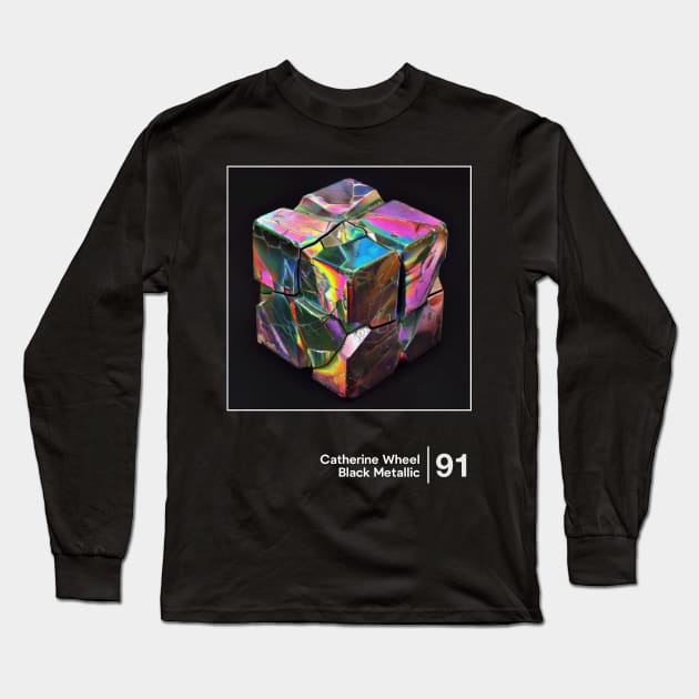 Black Metallic - Minimalist Style Graphic Artwork Long Sleeve T-Shirt by saudade